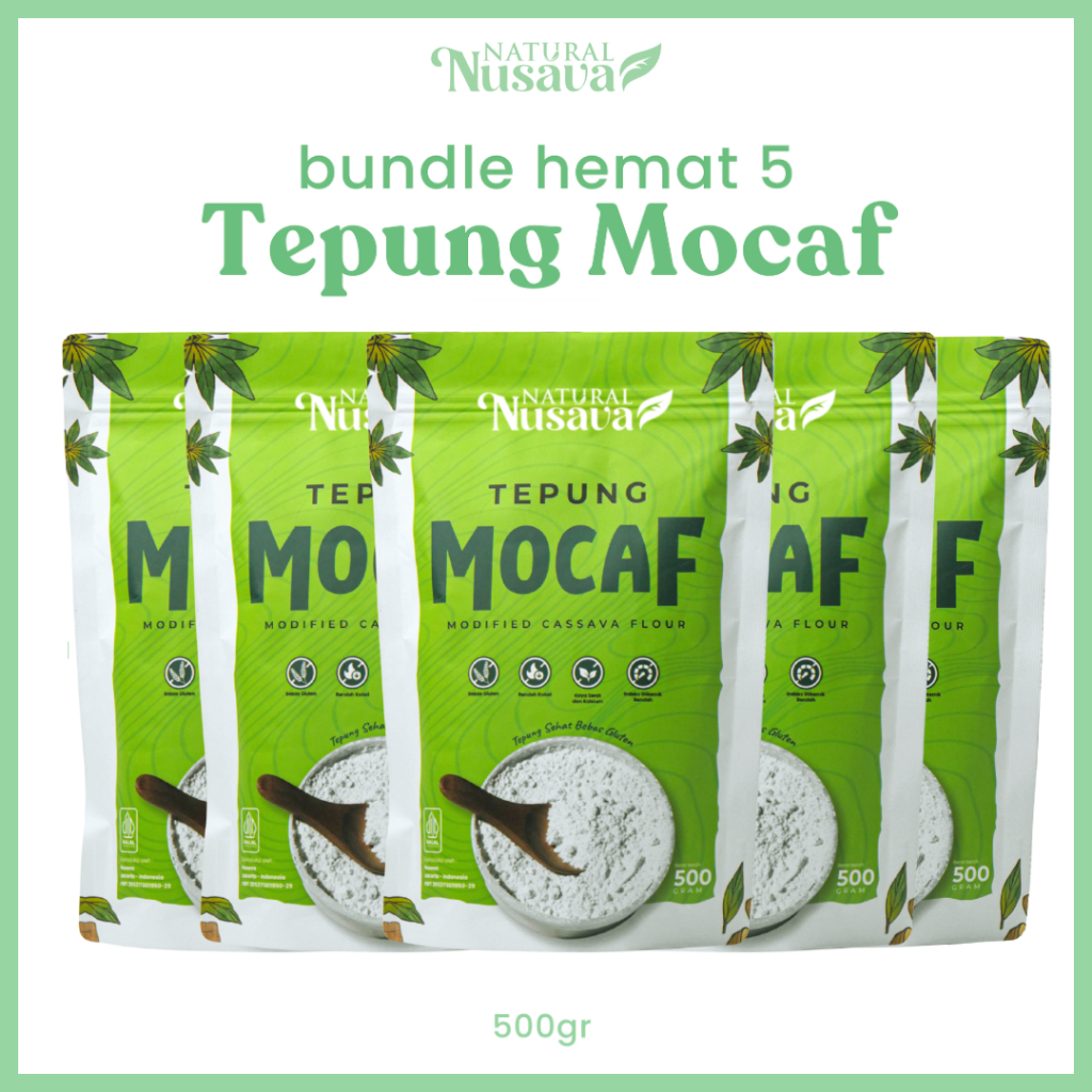 

[Bundle Hemat 5] Tepung Mocaf Nusava Gluten Free - Tepung Singkong Bebas Gluten - 500gr