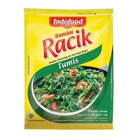 

RACIK BUMBU TUMIS 22 GR 89686386219