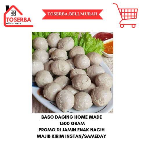 

[KIRIM INSTAN] PROMO BASO DAGING JUMBO GEDE HOMEMADE UKURAN 1500 Gram / 1 KILO SETENGAH / 72 Butir