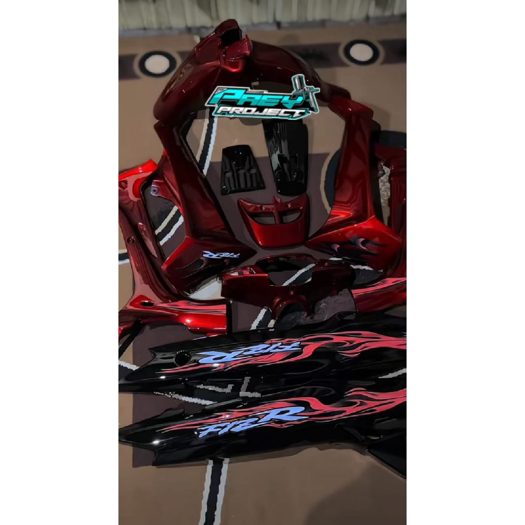 full body halus Yamaha Fiz R hitam Merah candy. cover body halus Yamaha Fiz R Full set