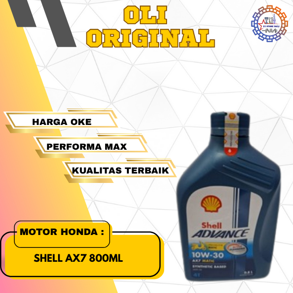 OLI SHELL AX7 Matic 800 PELUMAS MESIN SHEL HELIX AX7 Matic 0.8L Oli Motor Matic