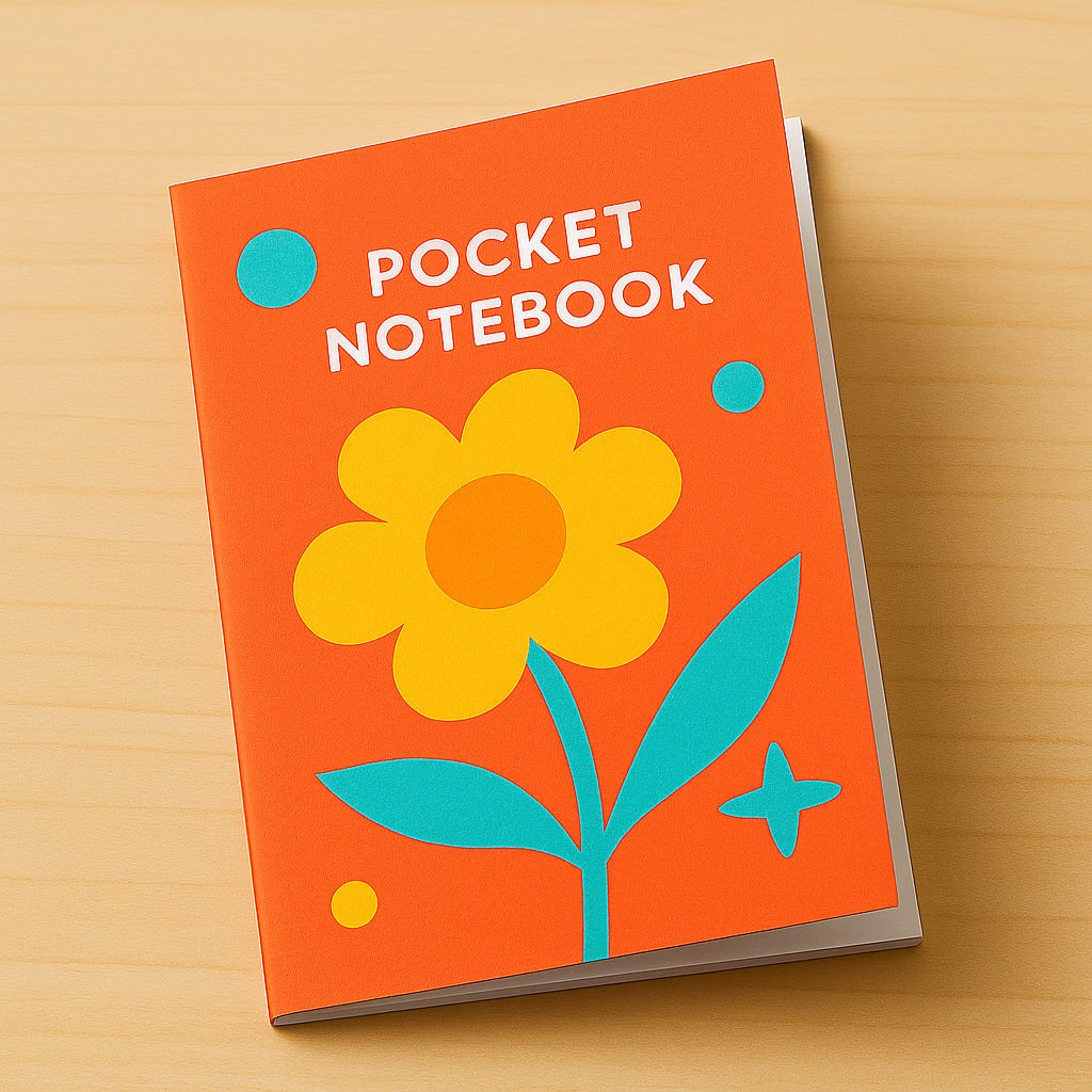 

Cetak Buku Saku Note Pocket Book Catatan Memo Custom Softcover Laminasi Jilid Staples A6 full Colour