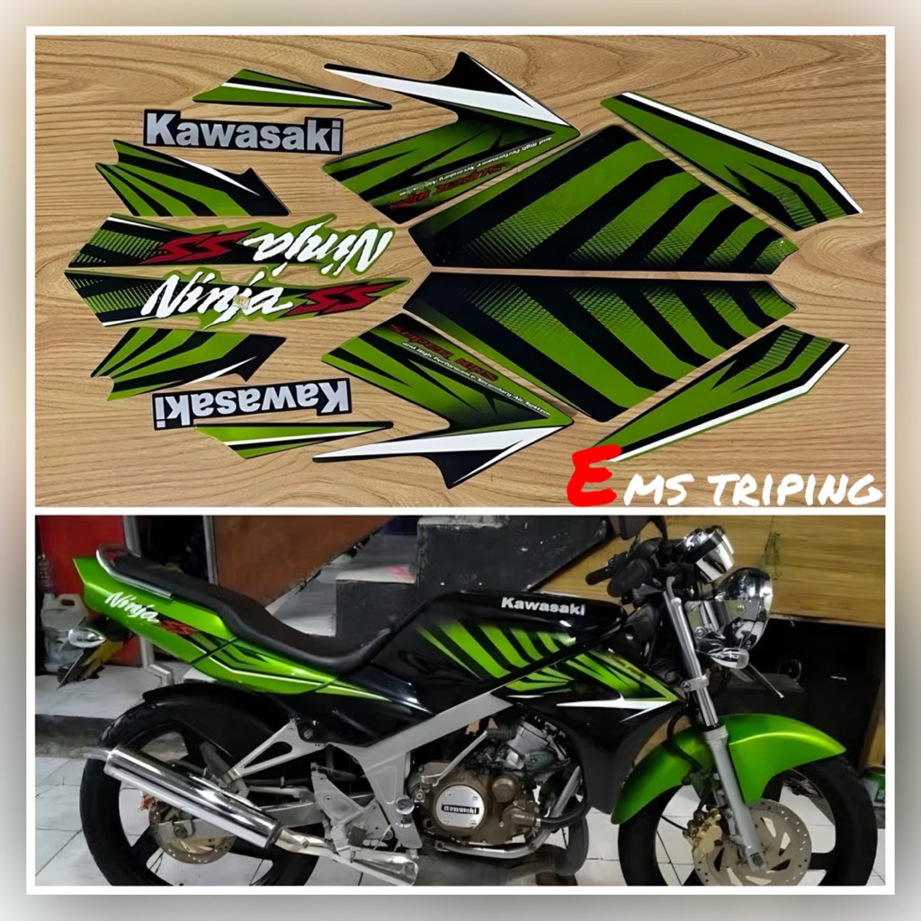 sticker striping stiker standar ori ninja ss zebra hijau