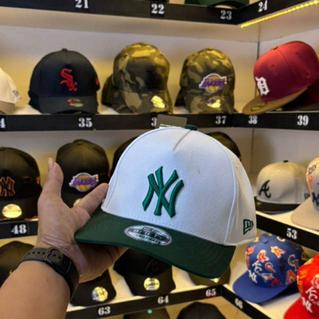 TOPI PRIA/TOPI BASEBALL NY PUTIH HIJAU