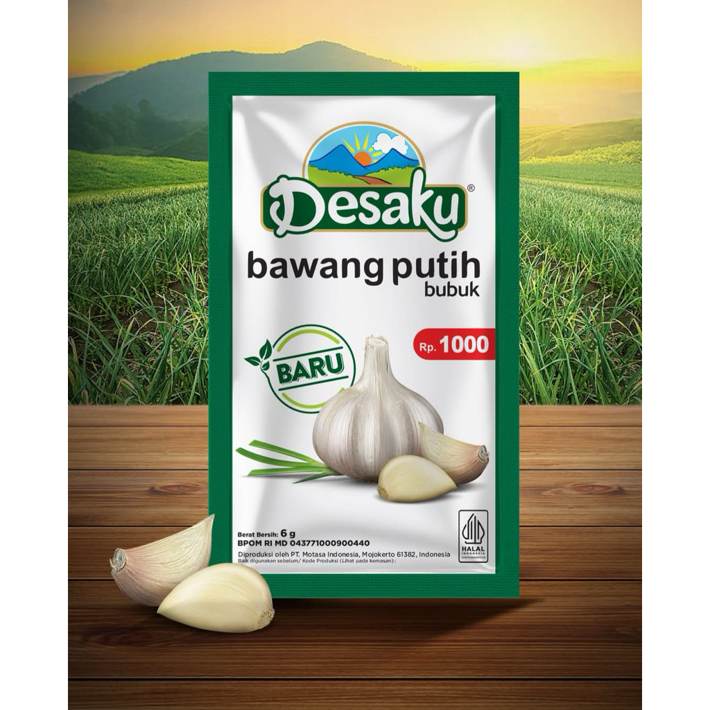 

Desaku bawang putih bubuk 1dus isi 8pak, 1pak isi 2rtg