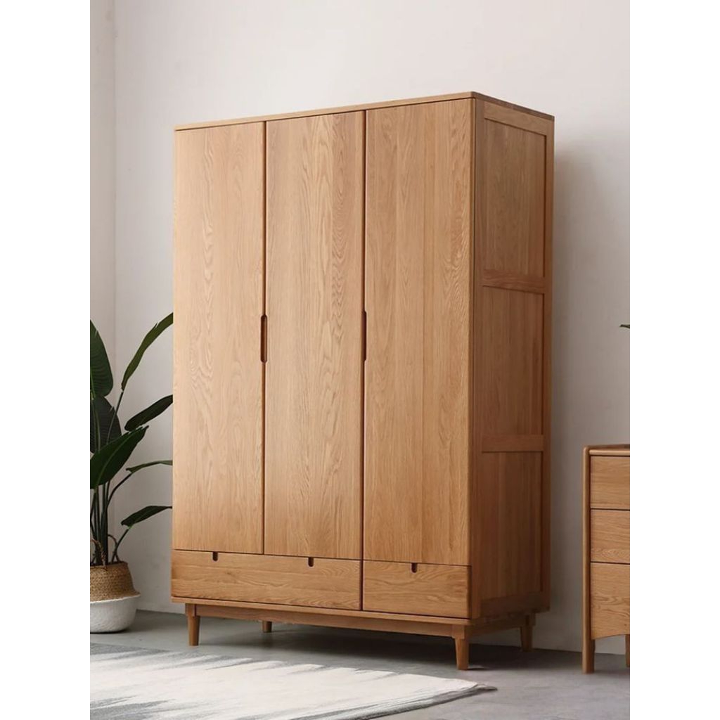 Almari 3 pintu kayu jati minimalis - almari baju