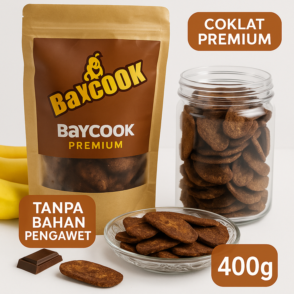 

Keripik Pisang Coklat Cavendish 400g Camilan sehat – renyah – rasa coklat premium