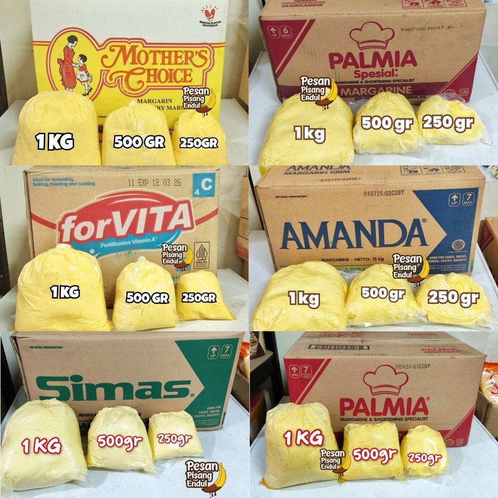 Margarin Amanda, Simas, Forvita, Palmia, Mother Choice 500gram Repack