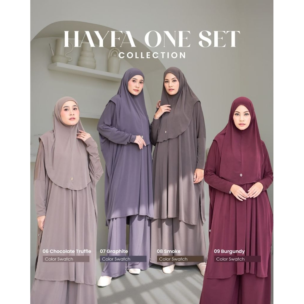 Hayfa one set Lidia Hadiwinoto one set olahraga wanita baju olahraga muslimah