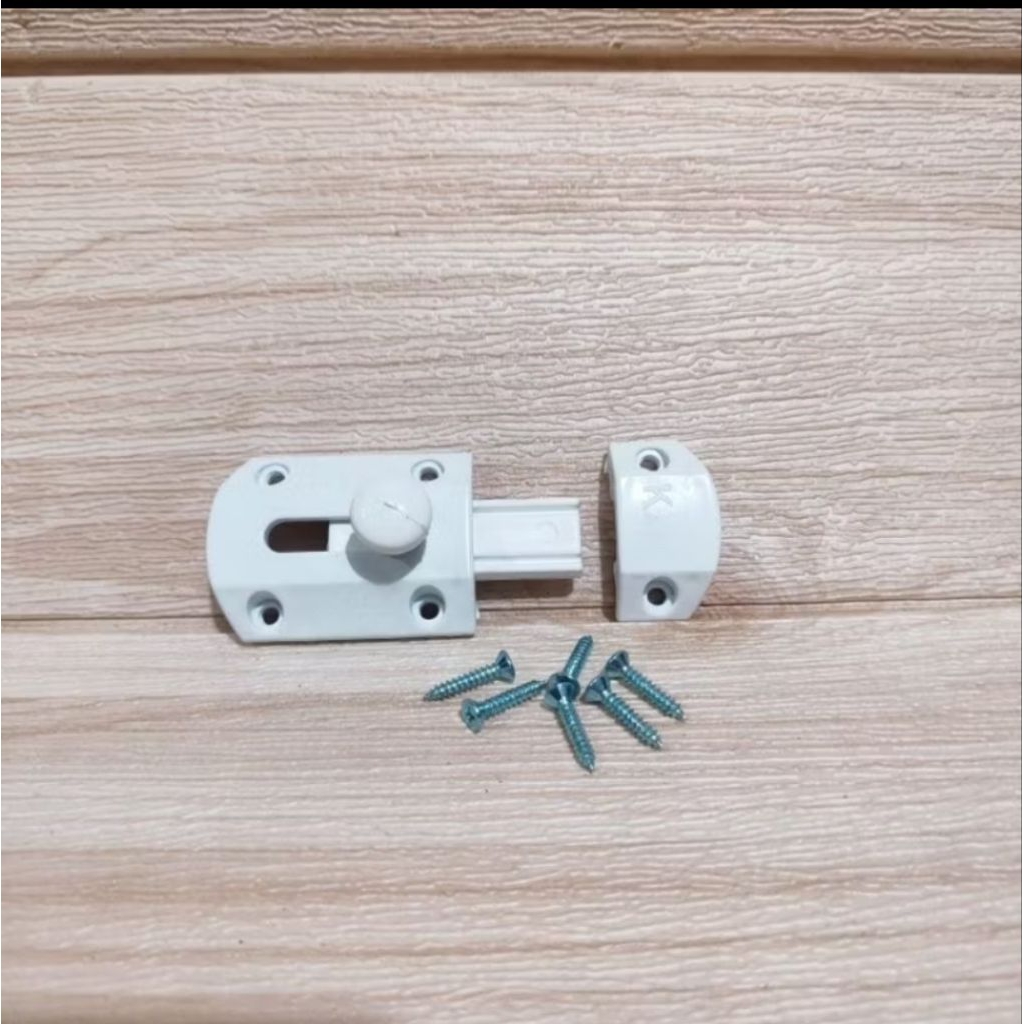 Grendel Plastik Kamar Mandi Pengunci Selot Pintu PVC 2 Inchi