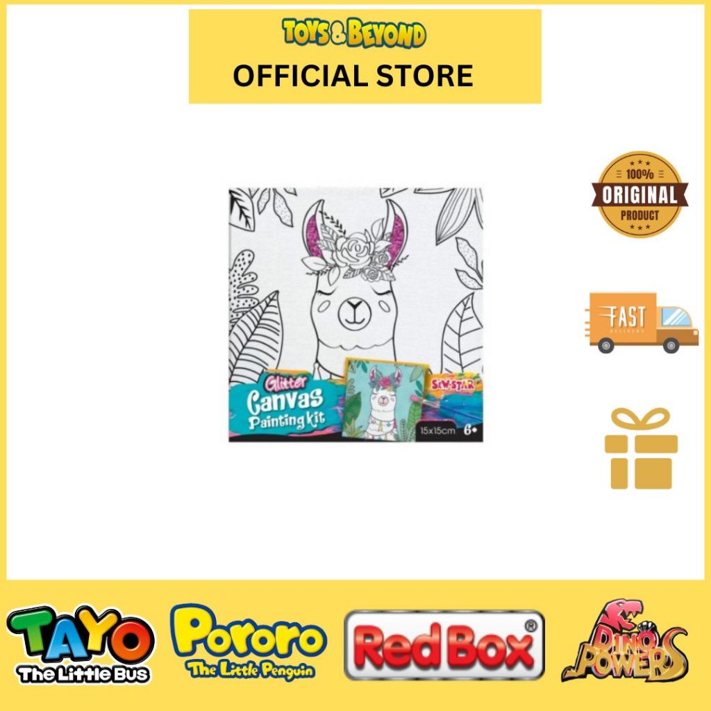 

Toys And Beyond Sew Star Glitter Canvas Painting Kit Alpaca SS-22-004