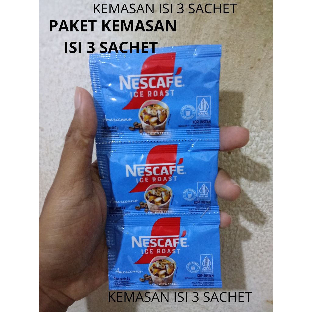 

NESCAFE ICE ROAS KOPI AMERICANO KOPI HITAM INSTAN KEMASAN ISI 3 SACHET