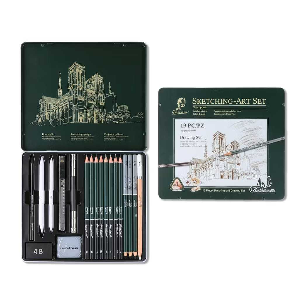

giorgione art set isi 10 / 12 / 19 pcs ( harga per set) pensil set sketsa sketching