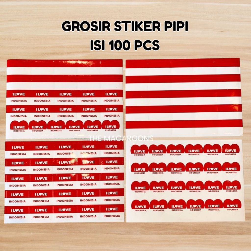 

GROSIR 100 pcs Stiker Pipi Merah Putih / Face Sticker Lomba I Love Indonesia