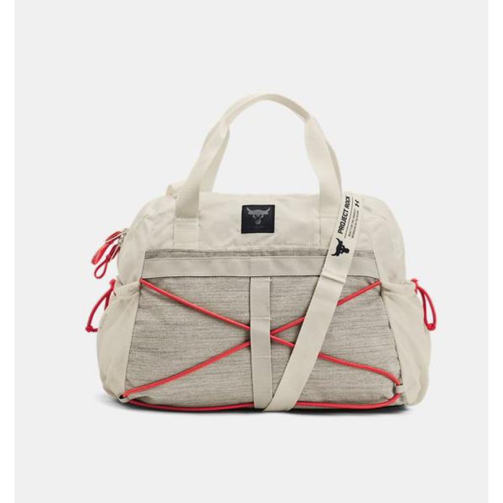 UA Project Rock Gym Bag Ivory - Black