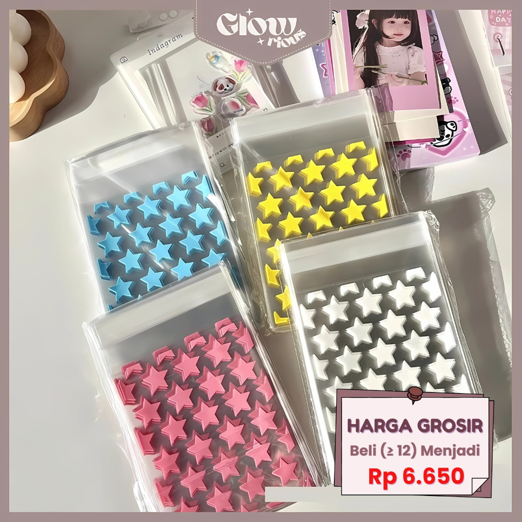 

GR 50 Lembar 8X10 CM Plastik Bening Packing Aksesoris Polaroid Kartu Kpop Pokemon Card Motif Bintang