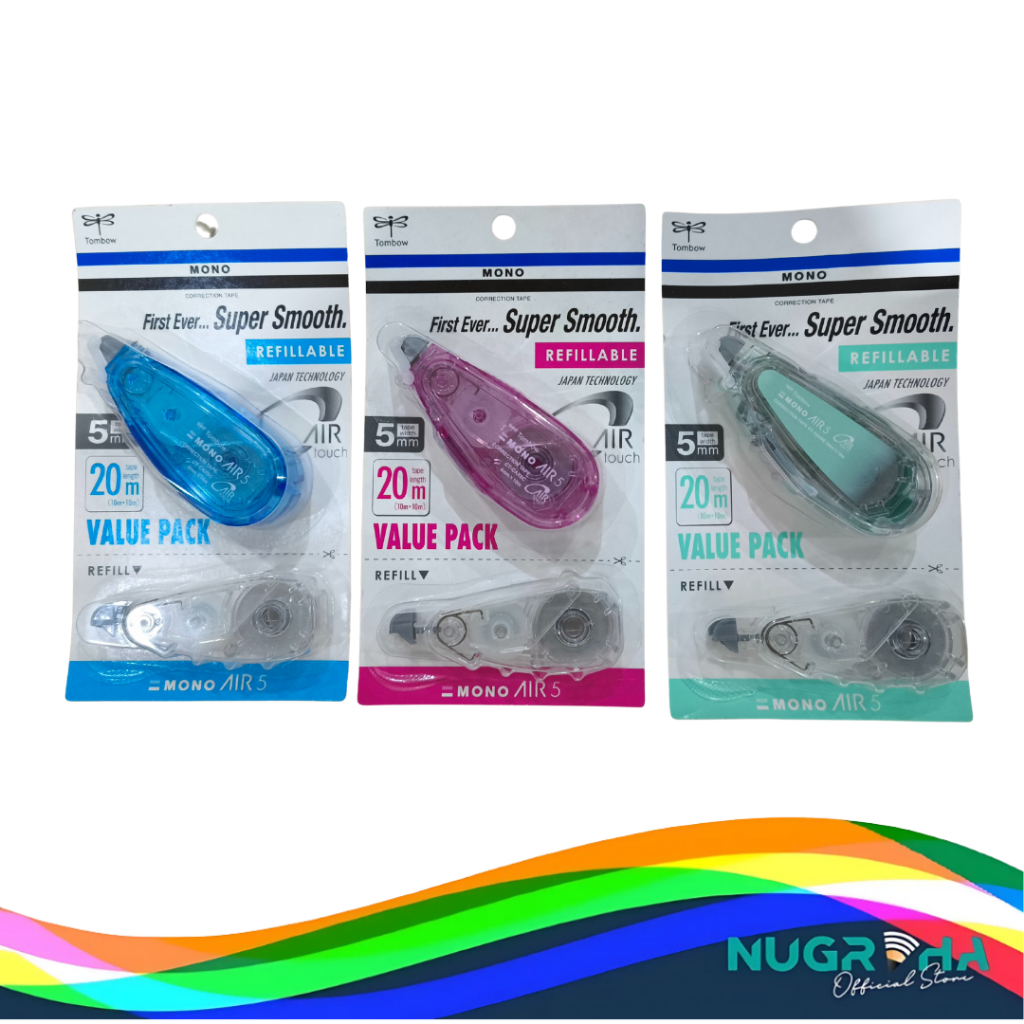 

TOMBOW CAX5XXCAR MONO CP TAPE CORRECTION + REFILL TIPEX KERTAS PITA KOREKSI PREMIUM BEST QUALITY BISA DIISI ULANG 5 MM X 10 M DARI JEPANG IMPORT