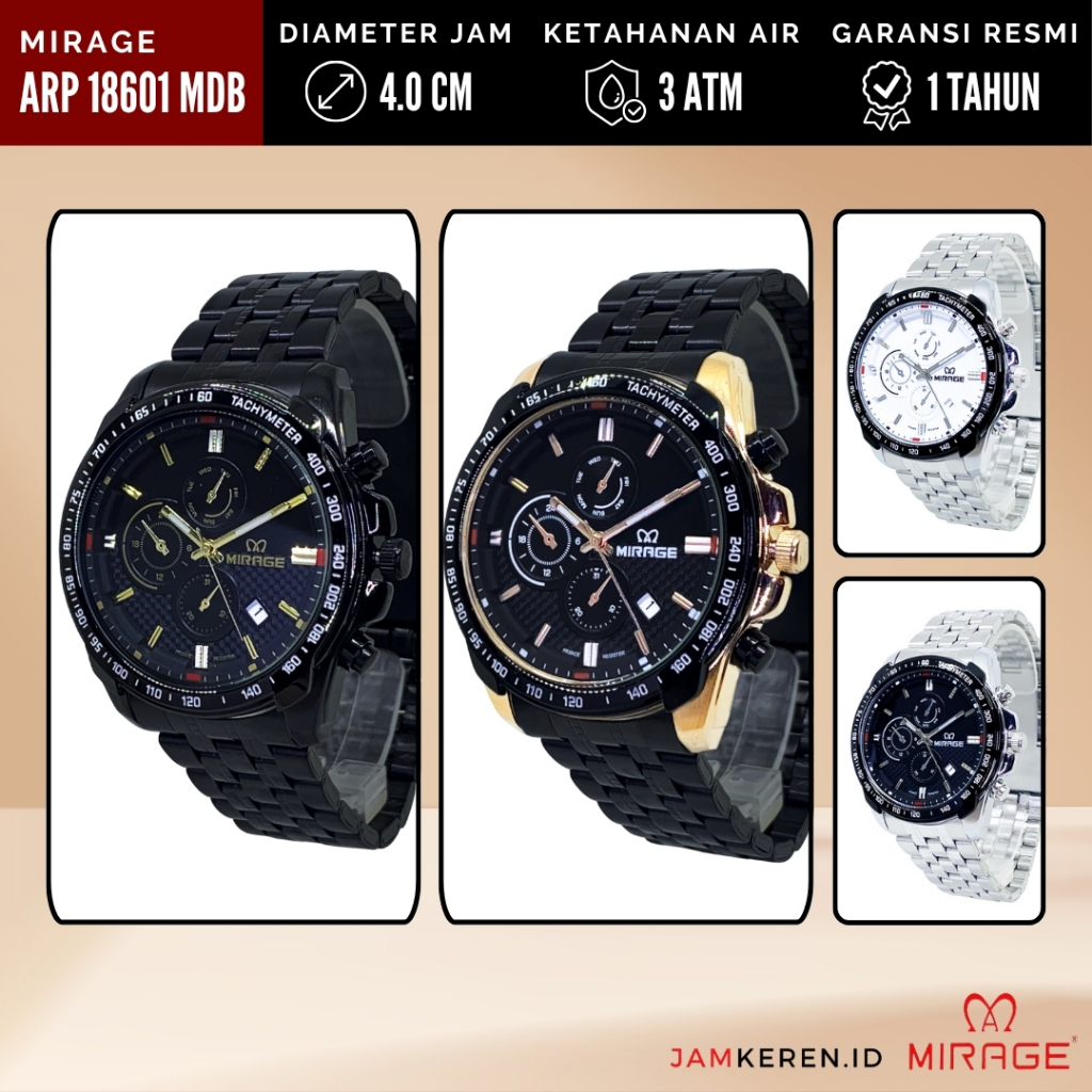 Mirage - Jam Tangan Mirage Pria - Jam Tangan Pria Original - Jam Tangan Pria Stainless Steel 8883 MD