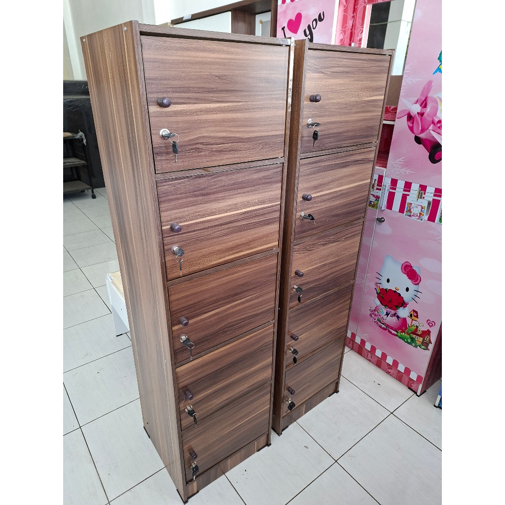 Lemari Loker Locker Kayu kunci susun 5