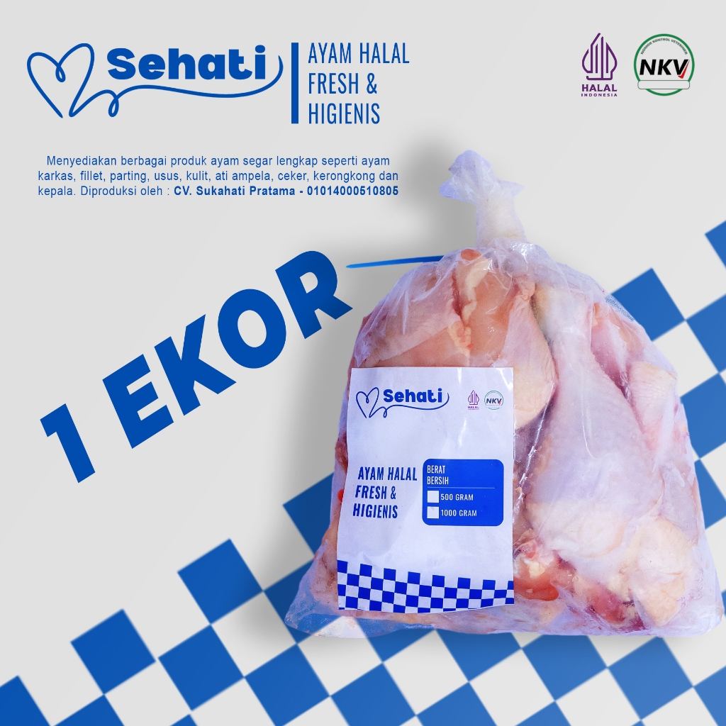 

Ayam Potong Karkas Utuh Broiler 100% Halal Higienis Certified Premium Quality