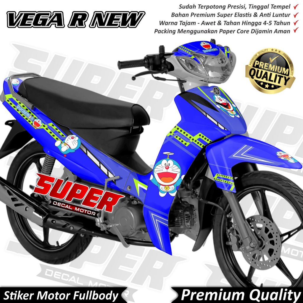 (COD) Stiker Decal Yamaha Vega R New Full Body Variasi Konsep Doraemon