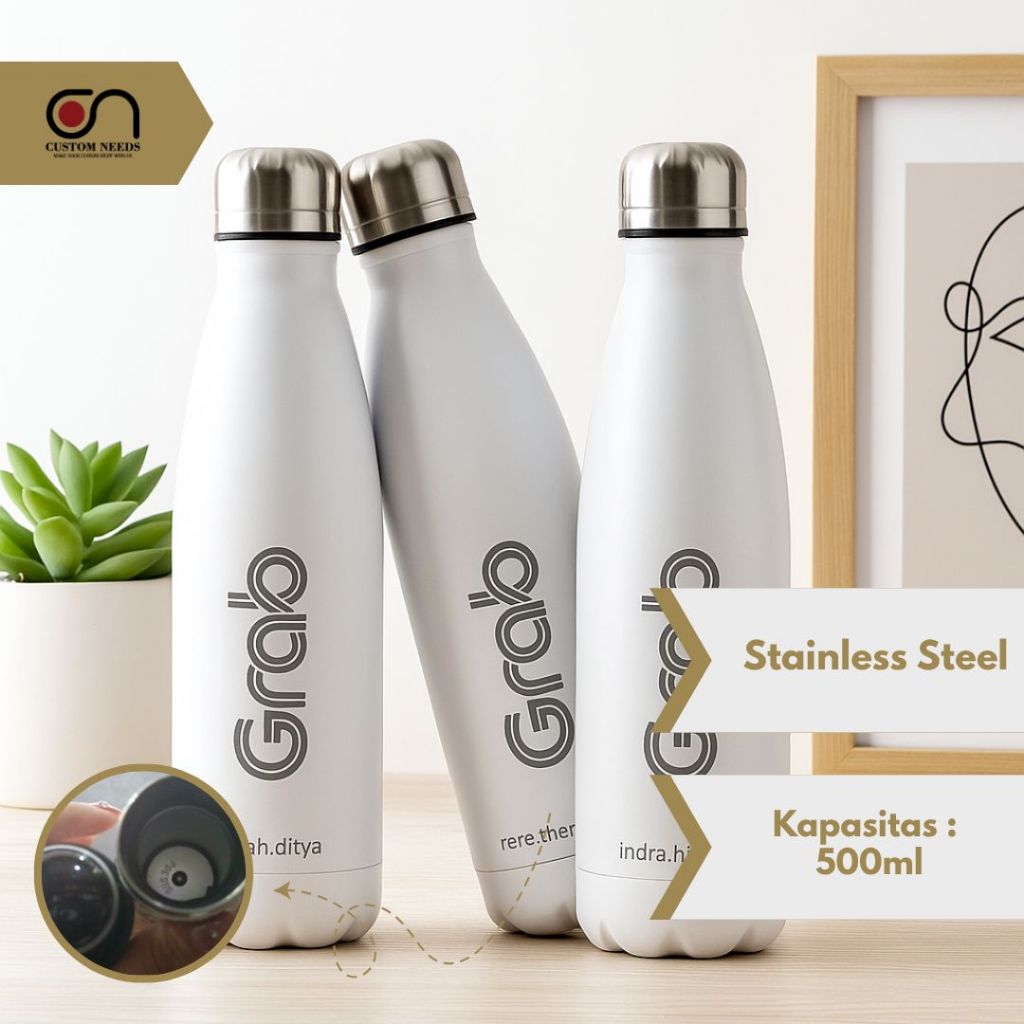 Termos Bowling Stainless Steel 500ml Tumbler Custom Nama Grafir Tumbler Custom Logo Grafir