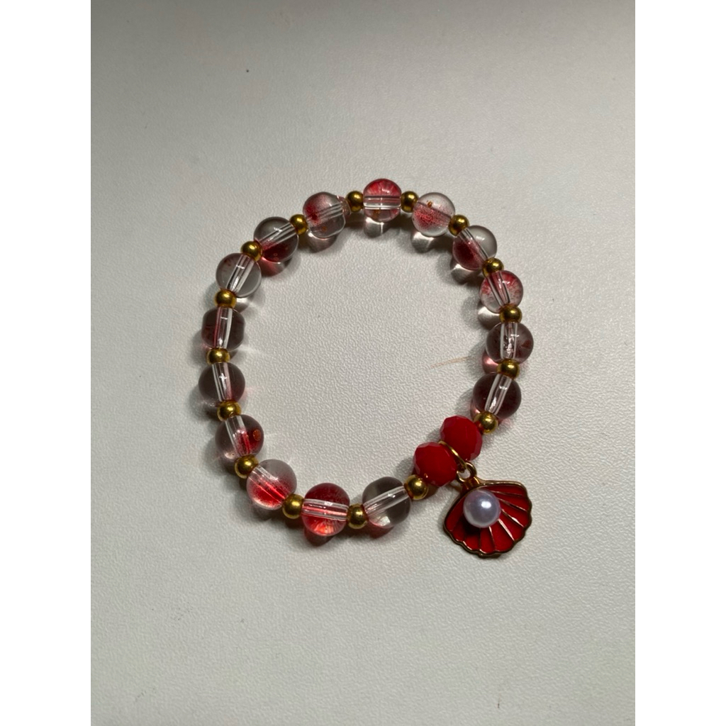 Gelang manik variasi warna merah