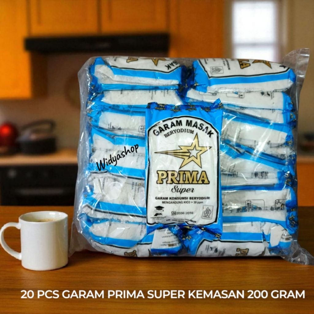 

20 PCS GARAM DAPUR HALUS PRIMA SUPER KEMASAN 200 GRAM / GARAM BERYODIUM / GARAM / GAREM