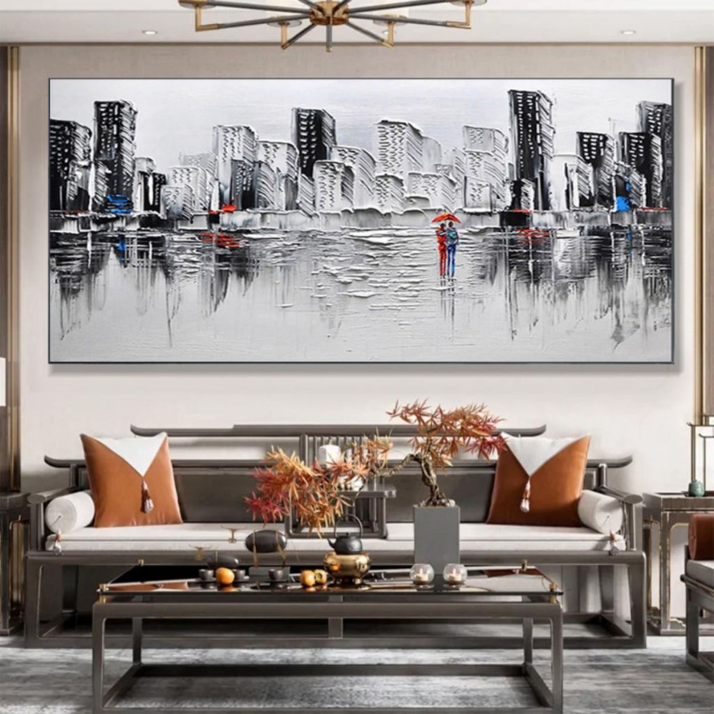 Lukisan Abstrak Gedung Dekorasi dinding Aesthetic / Lukisan Dinding Aesthetic