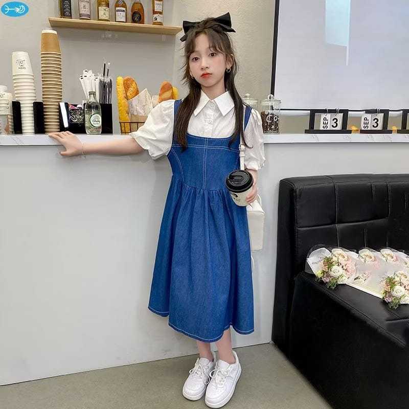 7-15 Tahun Dress anak perempuan / Baju anak cewek kekinian / Gaun anak import