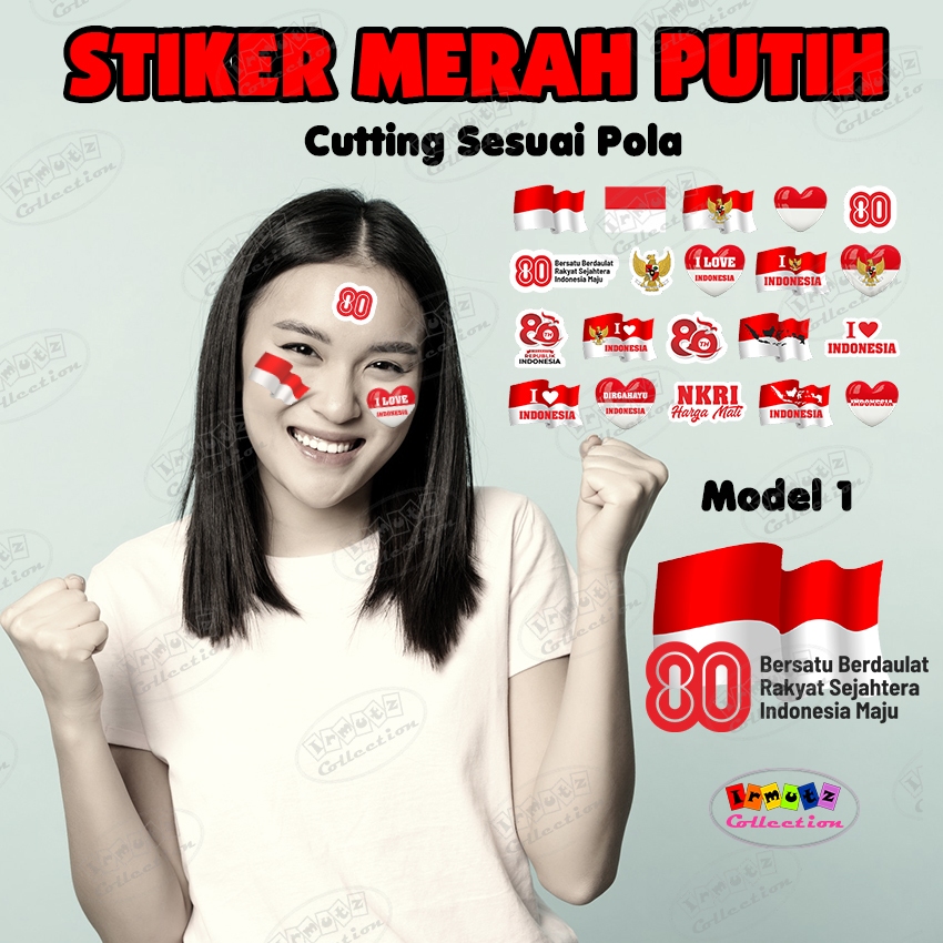 

(ISI 20) Stiker SET Pipi Bendera Merah Putih Indonesia HUT RI 80 Karnaval Lomba 17an