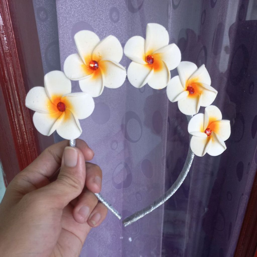 Bando mahkota bunga kamboja bali anak dan dewasa