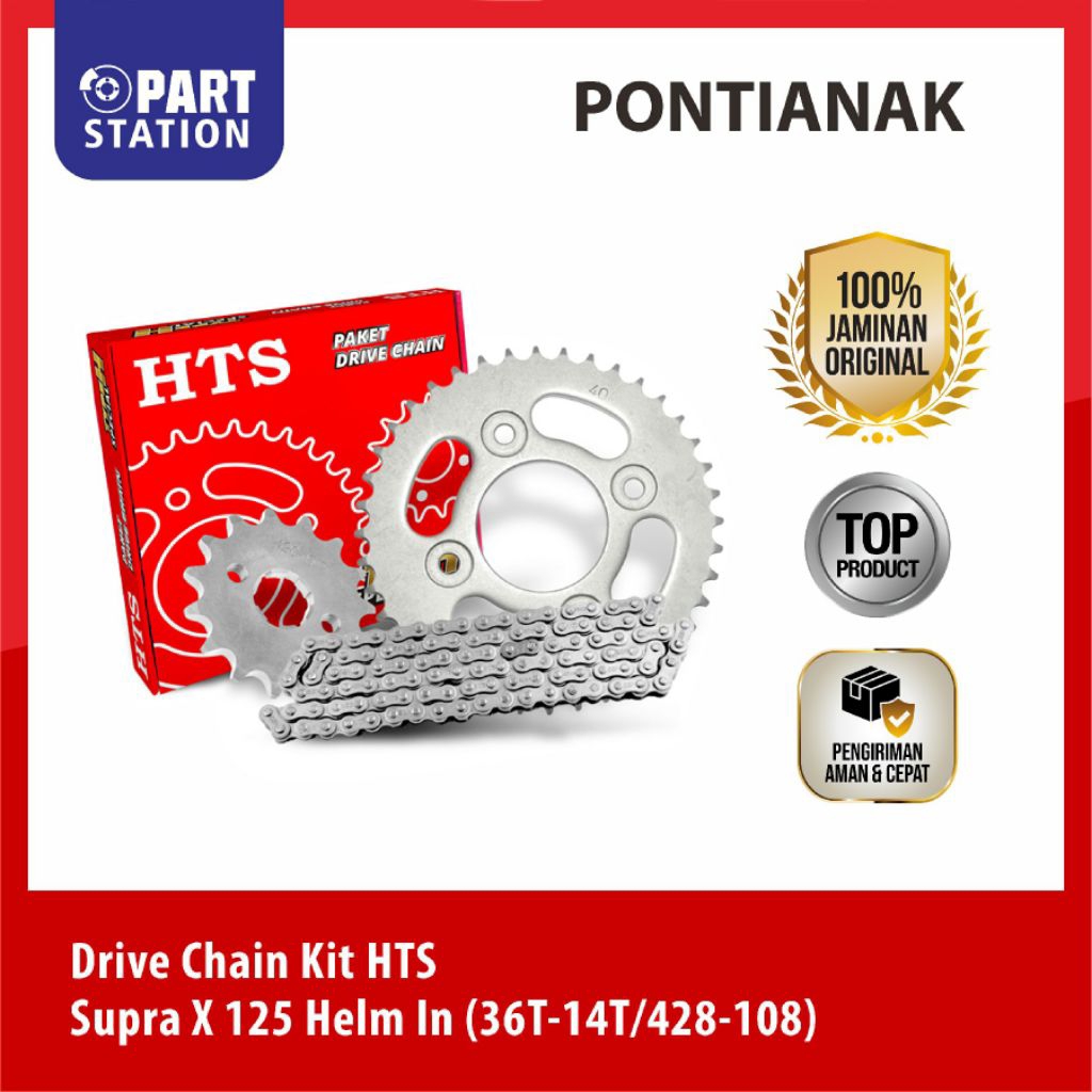 HTS Drive Chain Kits Supra X 125 Helm In (36T-14T / 428-108)