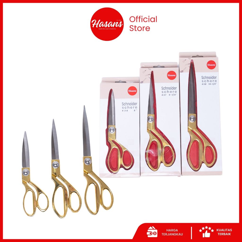 

Alat Gunting Kain Dengan Gagang Emas / Gunting Kain Bahan / Pemotong Kain / Gunting Serbaguna / Gunting K36 K37 K38