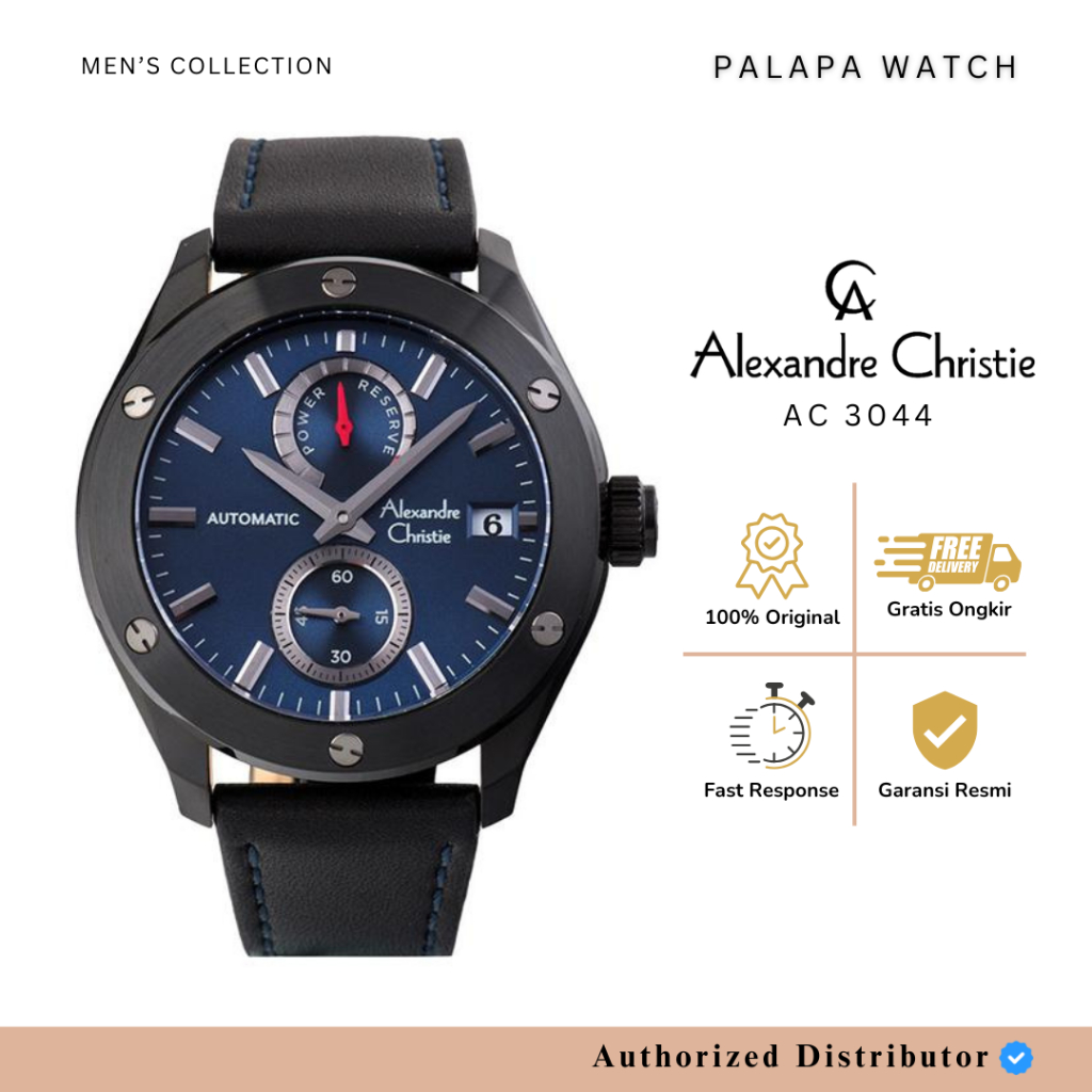 Jam Tangan Pria Alexandre Christie AC 3044 / AC3044 Automatic Leather Original
