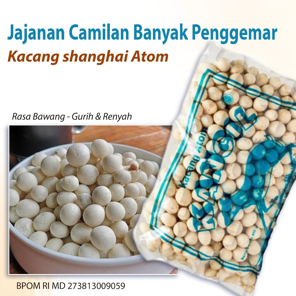 

Best Seller Camilan jajanan Kacang shanghai kacang Atom rasa Gurih tekstur Renyah paling banyak digemari kaum santai kaum gabut aman ditenggorokan tidak menjadikan Rik ataupun batuk ~ Kancil kacang atom 450gr