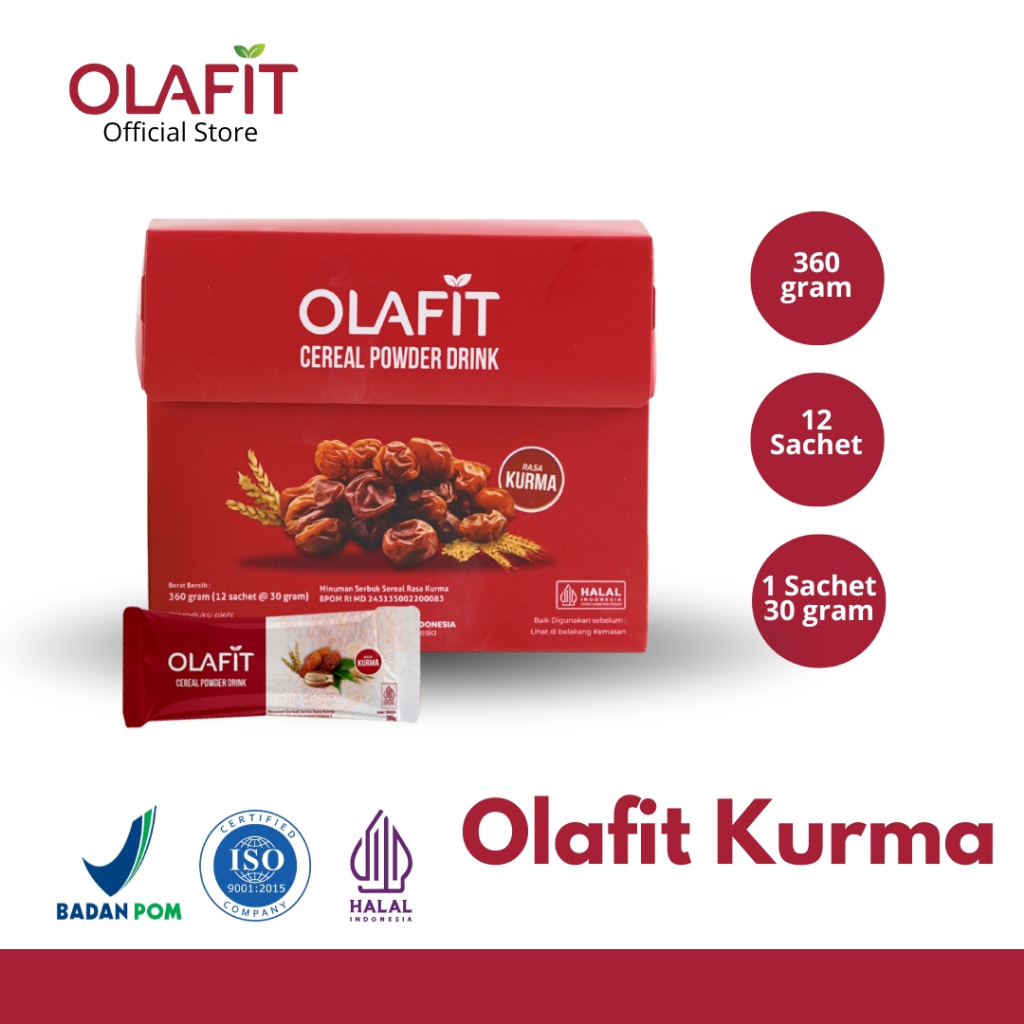 

OLAFIT Meal Replacement Sereal Diet Multigrain Cereal Powder Drink Rasa Kurma 1 Box Isi 12 Pcs Sereal Sehat By GOFIT GROUP