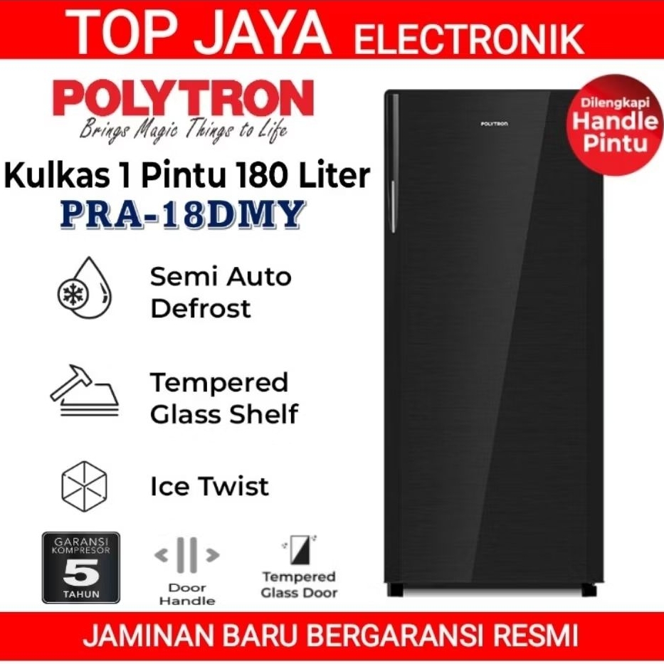 KULKAS POLYTRON 1 PINTU BELLEZA PRA-18DMY/LEMARI ES 1 PINTU POLYTRON/LEMARI ES POLYTRON 1 PINTU
