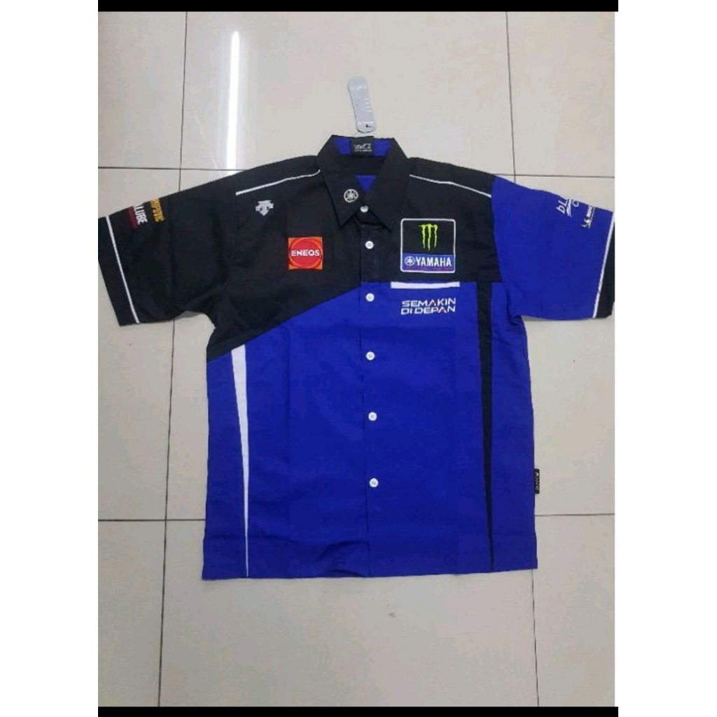 Baju Seragam Otomotif Yamaha MotoGp Kemeja Bordir F1