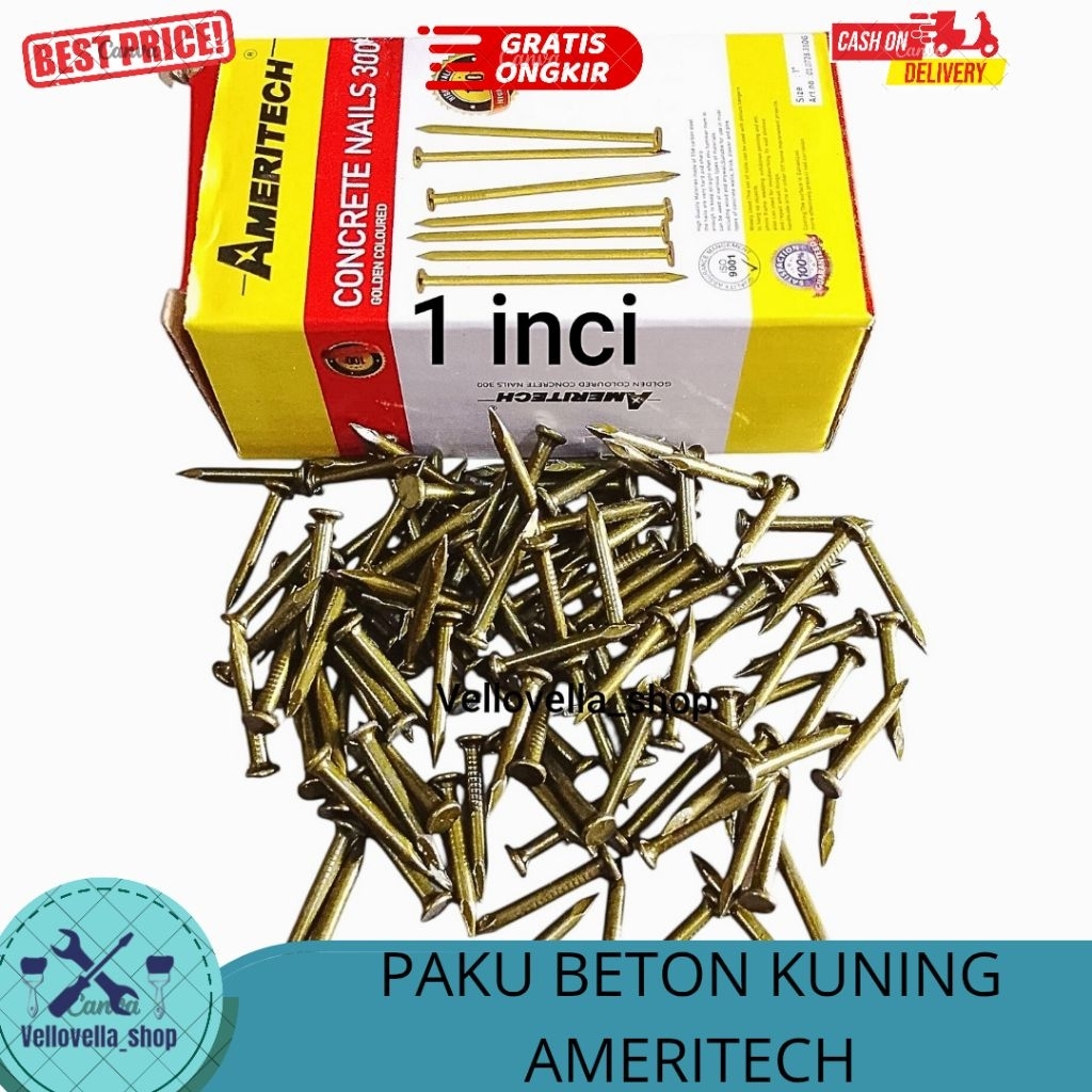 Paku beton kuning Ameritech 300gr / paku beton emas Ameritech