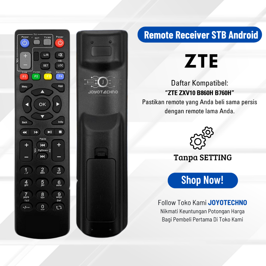 Remot STB Indihom ZTE ZXV10B860H Tanpa Setting
