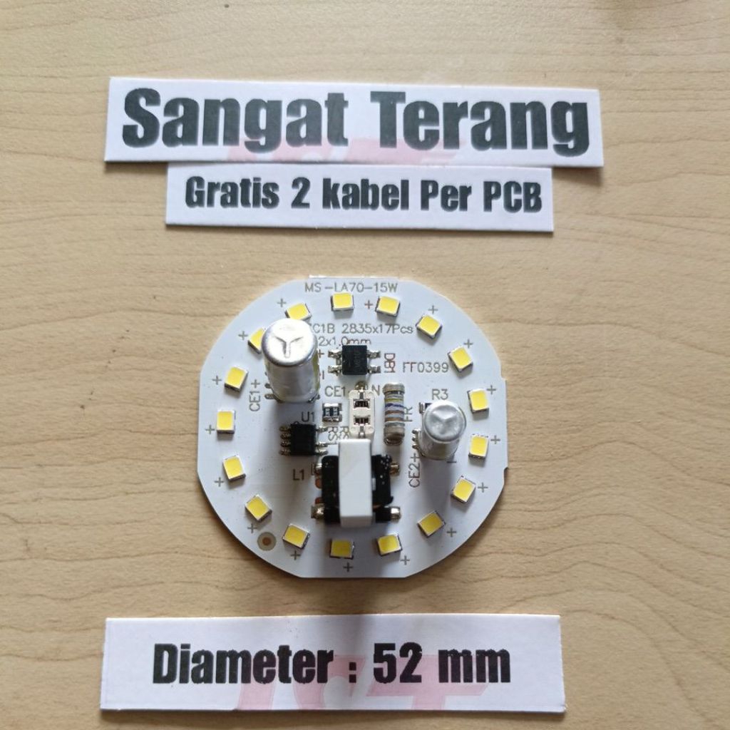 PCB LED AC 15W (MS) SUPER TERANG ADA TRAFO
