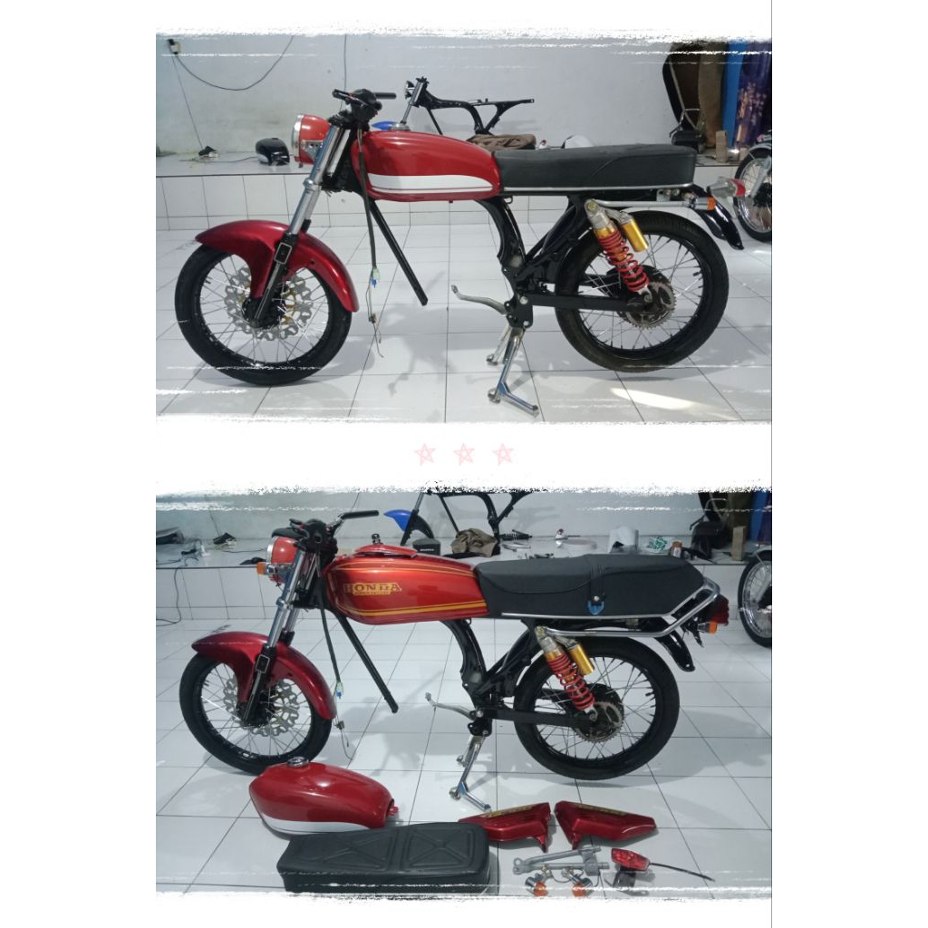 Body CB GL100 2 body 2in1 rangka ori belungan kecil