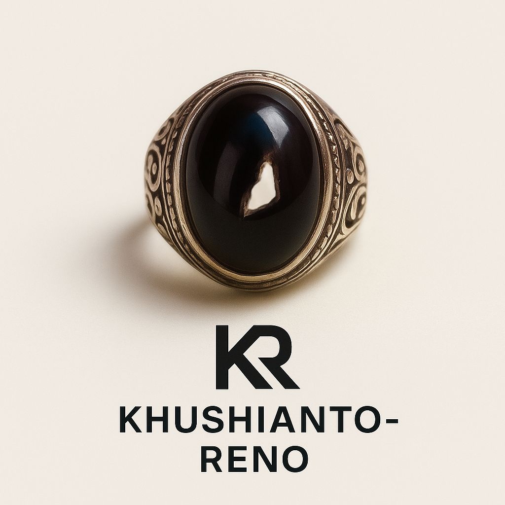 Cincin Combong Hitam Asli Natural – Batu Akik Bertuah Langka Energi Pria Wanita