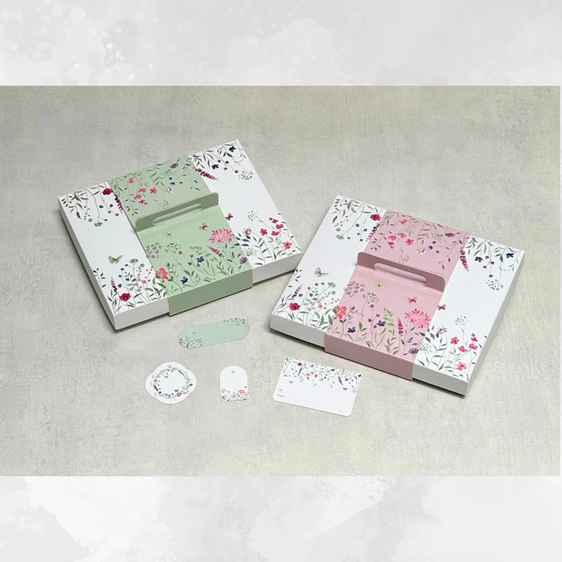 

10 Set Box Tenteng Nastar Sekat Flora Green Pink Dus Kue Kering