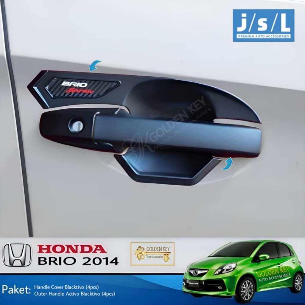 PAKET Brio 2014 Up to 2017 Cover Handle + Outer Handle Activo Blacktivo