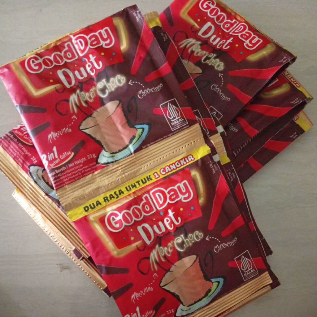 

kopi Gooday duet kopi 2rasa untuk 1 cangkir