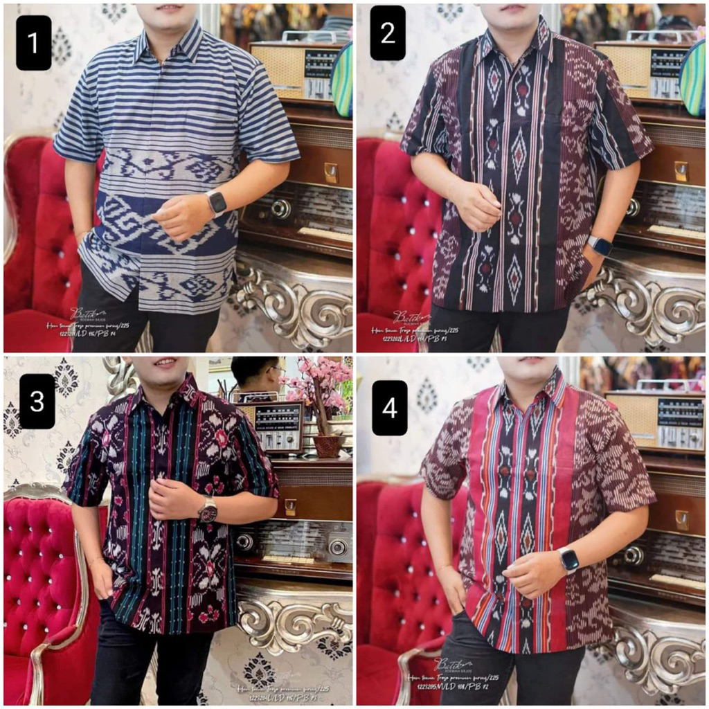 kemeja tenun pria - kemeja tenun lengan pendek - kemeja tenun pria kerja - baju tenun