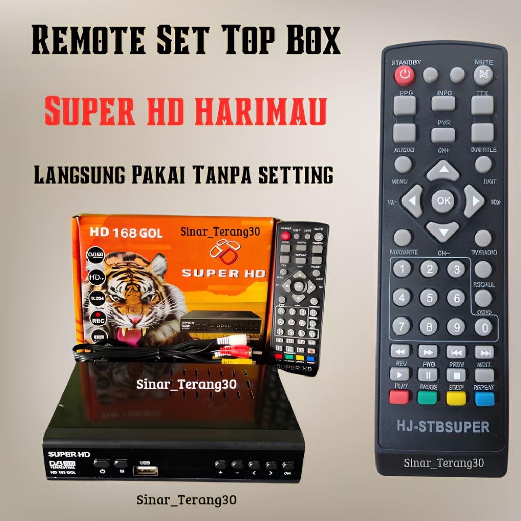 Remot Remote Set Top Box Super HD Harimau 168 Gol