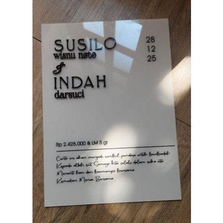 akrilik  brush mahar kotak persegi - akrilik brush bahan mahar